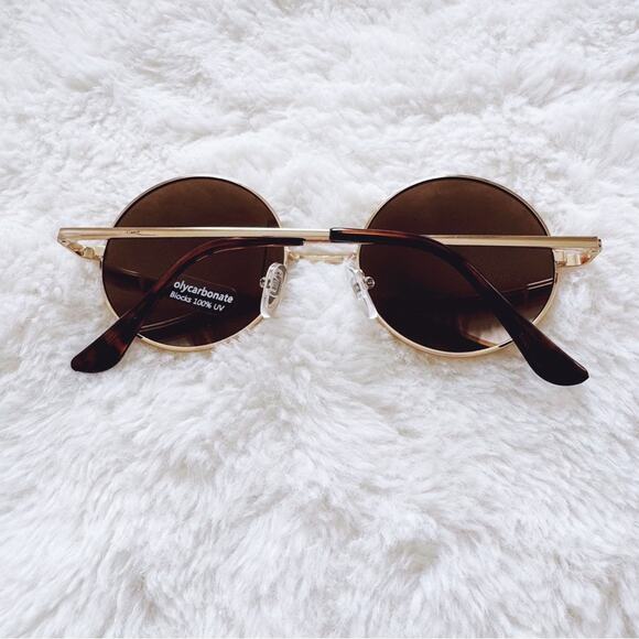 Henry Silver & Gold Rims Round Lens Sunglasses - Picture 8 of 8